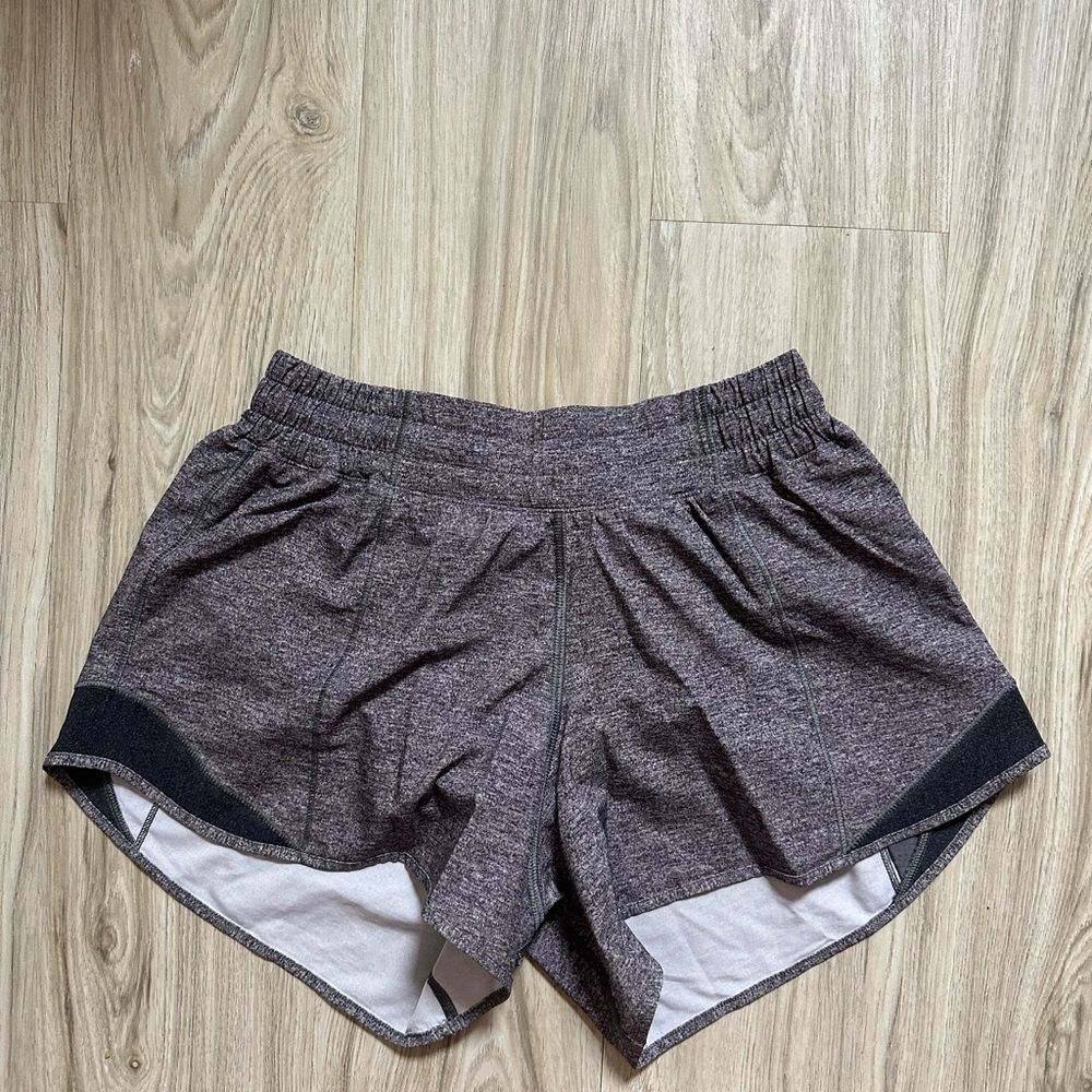 Lululemon Athletica Hotty Hot short - low rise 4 inch heathered grey